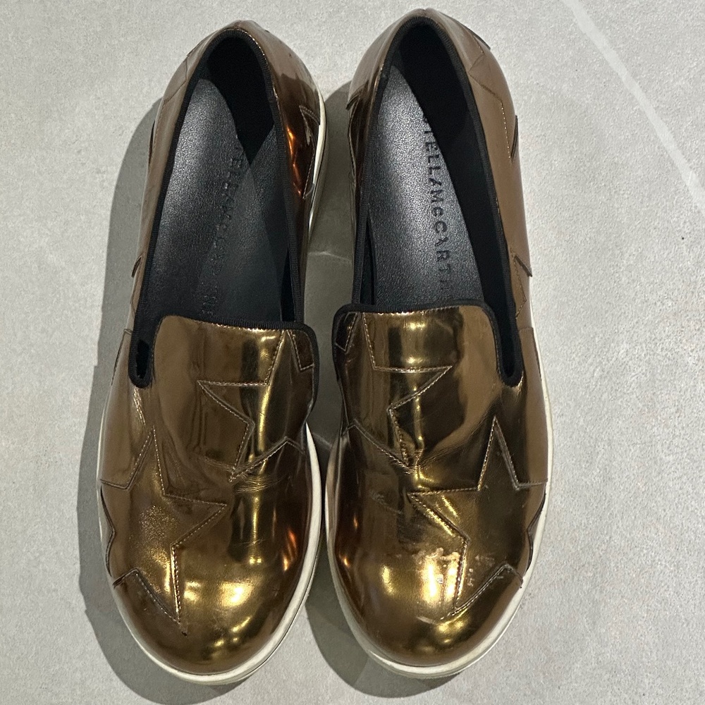 Stella Mccartney Platform Mules Bronze Stars